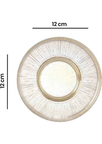 14304 Çizgili Bal Lüsterli Çay Tabağı - 12 cm