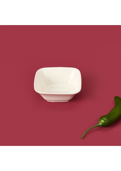 Oval Kare Sosluk - Beyaz - 7 cm