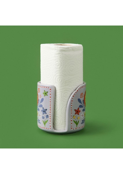Çiçekli Havlu Peçetelik - Mor - 12 cm
