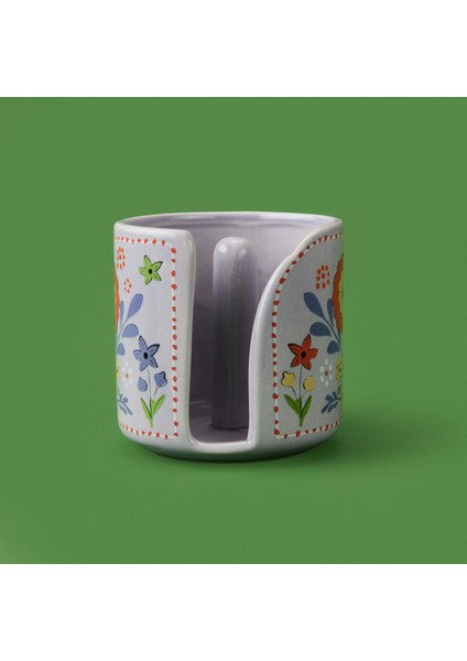 Çiçekli Havlu Peçetelik - Mor - 12 cm