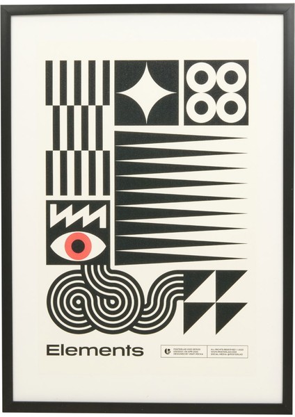 Elements Tablo - Siyah / Beyaz - 50X70 cm