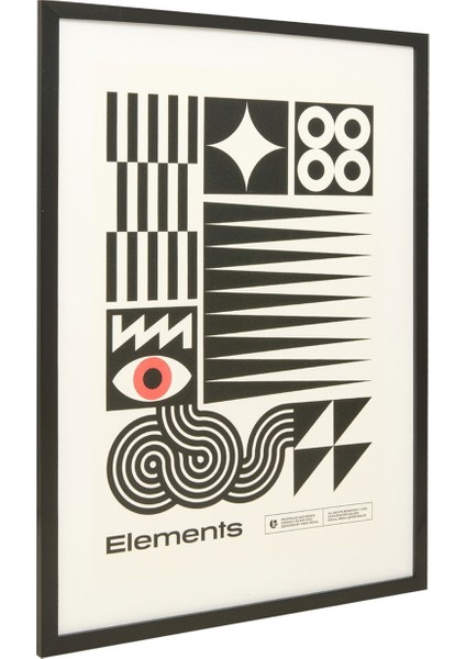 Elements Tablo - Siyah / Beyaz - 50X70 cm