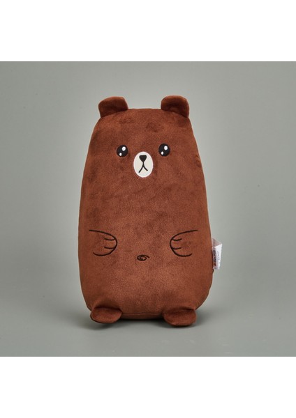 Bear Figürlü Yastık - Kahverengi - 30X33 cm