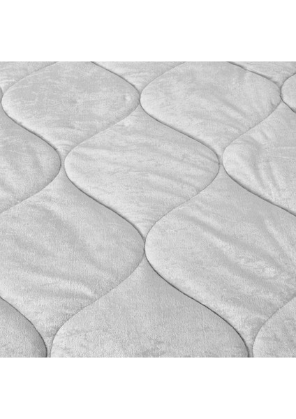 43182 Çift Kişilik Kadife Yorgan - Gri - 195X215 cm