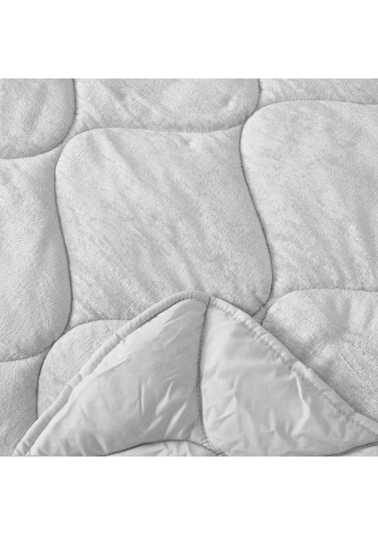 43182 Çift Kişilik Kadife Yorgan - Gri - 195X215 cm