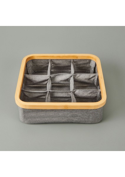 9 Bölmeli Katlanabilir Sepet - Gri - 30X30 cm