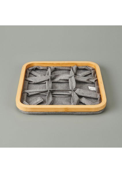 9 Bölmeli Katlanabilir Sepet - Gri - 30X30 cm
