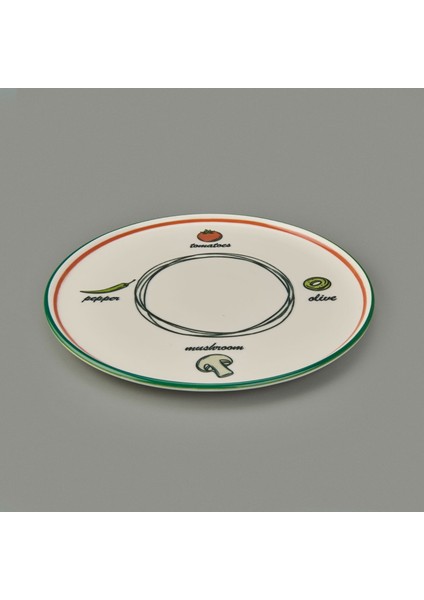 Gourmet Classic Pizza Tabağı - Renkli - 30 cm