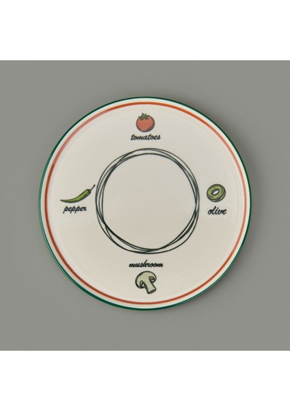 Gourmet Classic Pizza Tabağı - Renkli - 30 cm