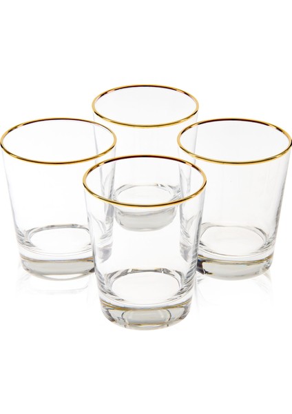Pure Altın Yaldızlı 4'lü Su Bardağı Seti - 270 ml fiyatları