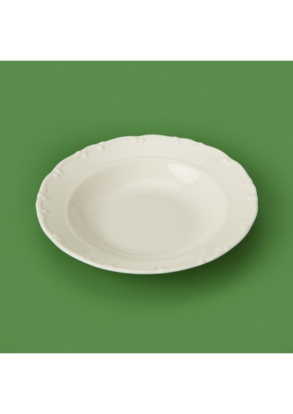 Porselen Liana Yemek Tabağı - Krem - 21 cm