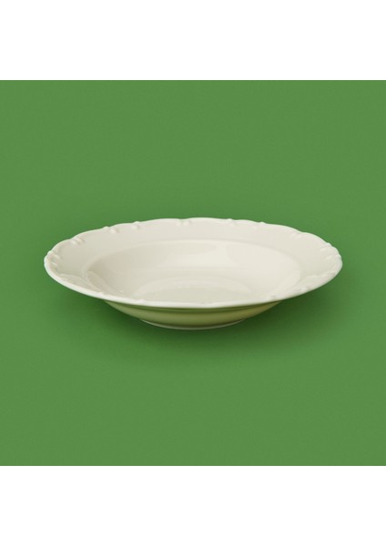 Porselen Liana Yemek Tabağı - Krem - 21 cm