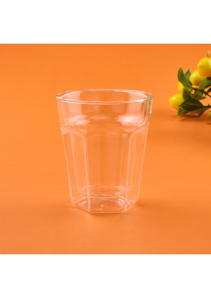 Çift Cidarlı Cam Bardak - Şeffaf - 250 ml