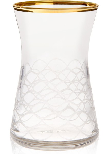 Home Yaldızlı 6'lı Çay Bardağı - Şeffaf - 170 ml