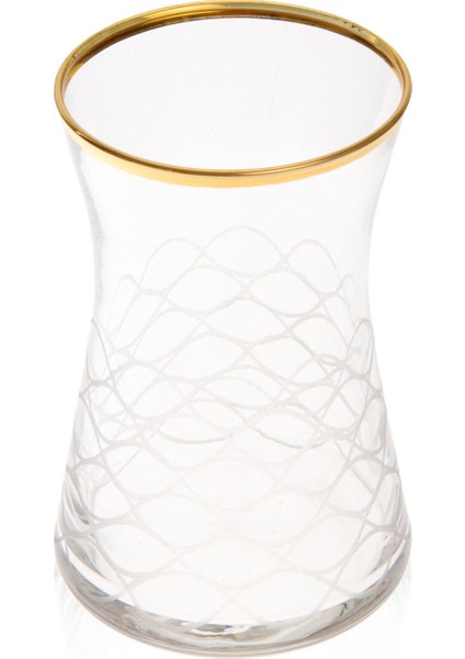 Home Yaldızlı 6'lı Çay Bardağı - Şeffaf - 170 ml