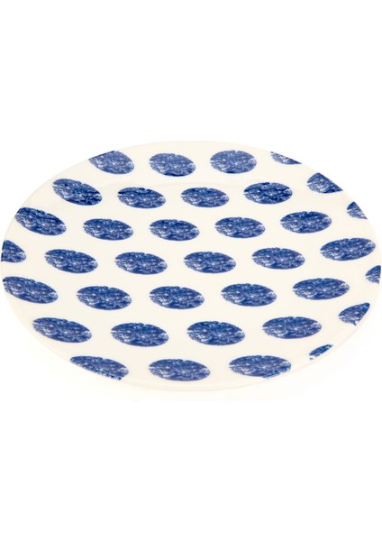 Porselen Madre Servis Tabağı - Mavi - 25 cm