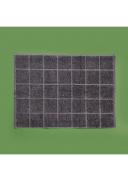 Kareli Ayak Havlusu - Antrasit - 50X70 cm