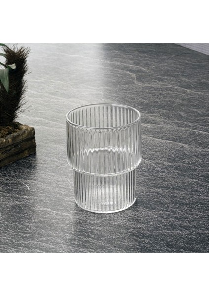 Çizgili Cam Bardak - 280 ml