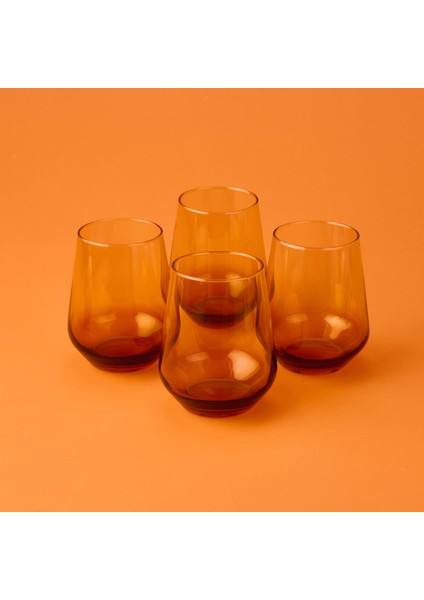 New Iconic 4'lü Su Bardağı Seti - Amber - 425 ml
