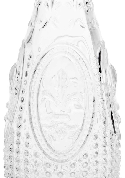 Glass Fleur De Lis Kapaklı Karaf - 14X33 cm