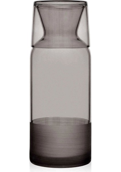 Matte Bardaklı Sürahi - Siyah - 700 ml