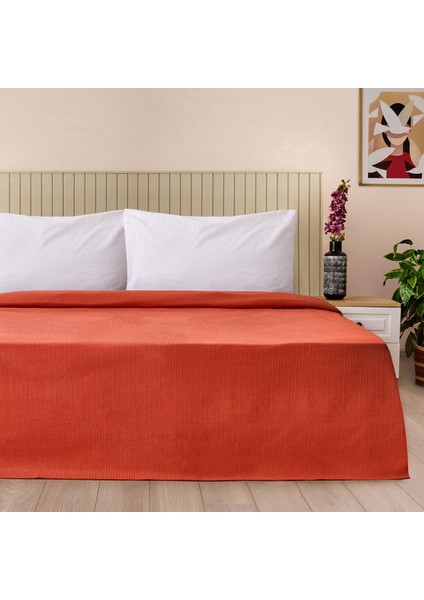 Terra Tek Kişilik Pike - Kiremit - 160X220 cm