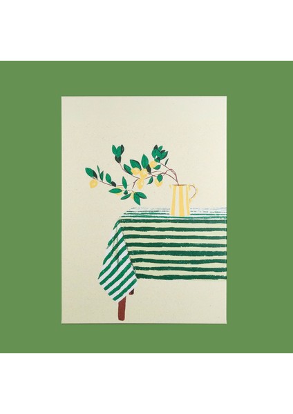 Lime Cello Kanvas Tablo - Yeşil - 50X70 cm