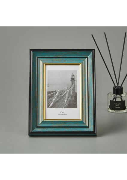 Fotoğraf Çerçevesi - Mavi / Gold - 10X15 cm fiyatları