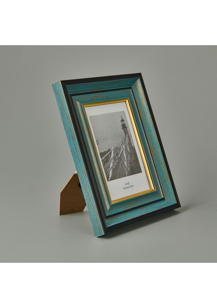 Fotoğraf Çerçevesi - Mavi / Gold - 10X15 cm modelleri