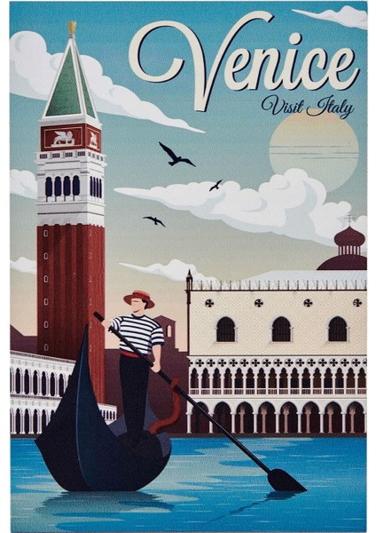 Venedik Mdf Tablo - Renkli - 20X30 cm