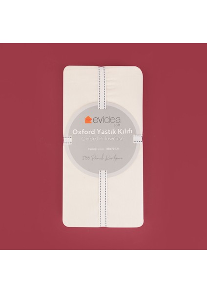 Basic Oxford 2'li Yastık Kılıfı - Ekru - 50X70 cm