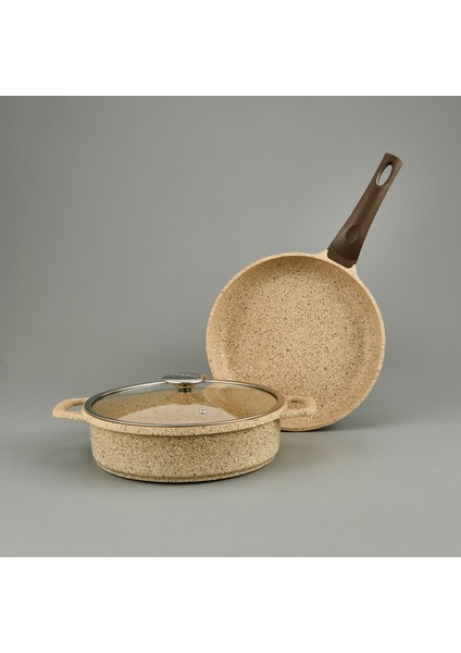 Montana 3 Parça Tava Seti - Bej - 26 cm