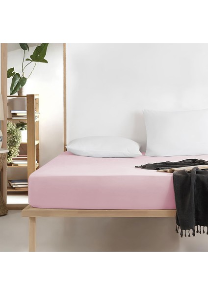 Tek Kişilik Lastikli Çarşaf - Pembe - 120X200 cm