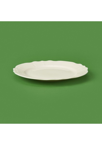 Porselen Tiffany Tatlı Tabağı - Krem - 19 cm