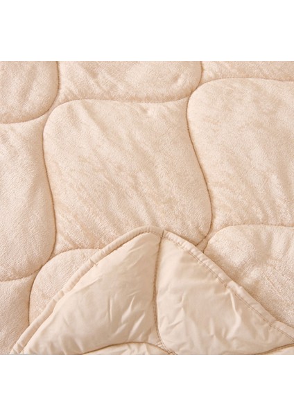 43182 Çift Kişilik Kadife Yorgan - Pudra - 195X215 cm