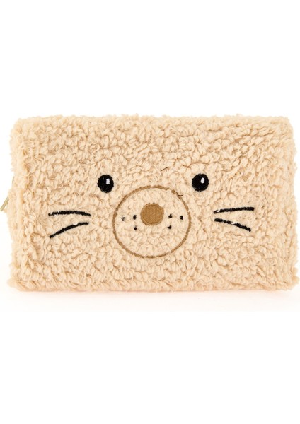 Teddy Desenli Peluş Kalemlik - Bej - 22X12 cm fiyatları