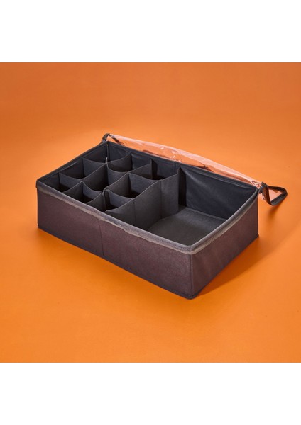 Home Pvc Kapaklı Dolap Içi Organizer - Gri - 44X28X15 cm