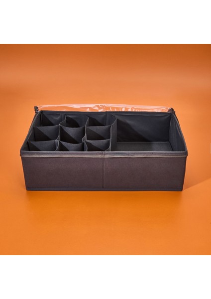 Home Pvc Kapaklı Dolap Içi Organizer - Gri - 44X28X15 cm