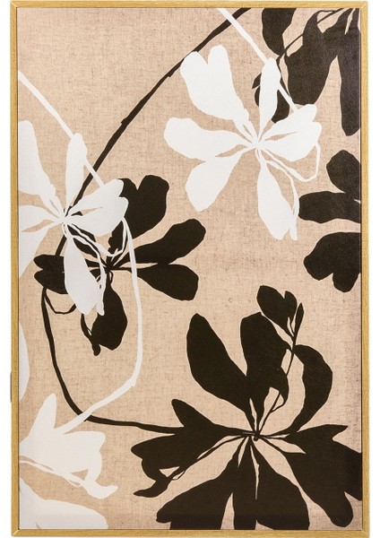 Flora Tablo - Bej / Kahverengi - 90X60 cm