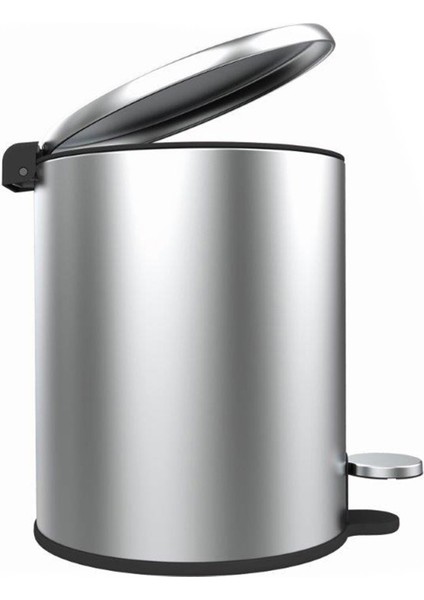 Cigo Paslanmaz Çelik Pedallı Banyo Çöp Kovası - Gri - 6 Lt