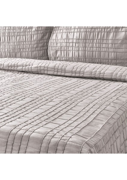 Elit Çift Kişilik Yatak Örtüsü Seti - Gri - 200X230 cm