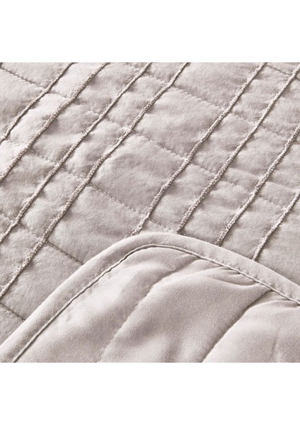 Elit Çift Kişilik Yatak Örtüsü Seti - Gri - 200X230 cm