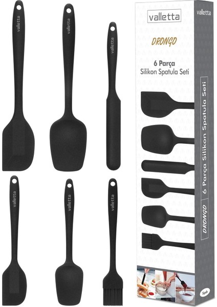 Drongo 6'lı Spatula Seti - Siyah