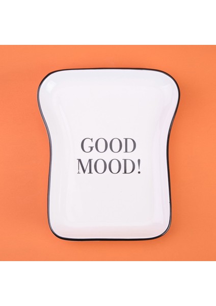 Kitchen Good Mood Desenli Servis Tabağı - Siyah / Beyaz - 19 cm