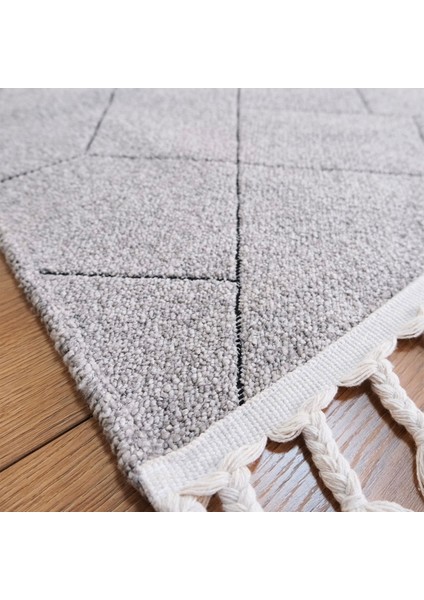 Iskandinav Bukle Shaggy - Gri - 80X150 cm