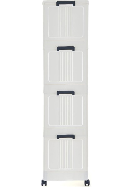 Fold & Go 4 Kat Katlanır Dolap - Beyaz - 127X55X31,7 cm