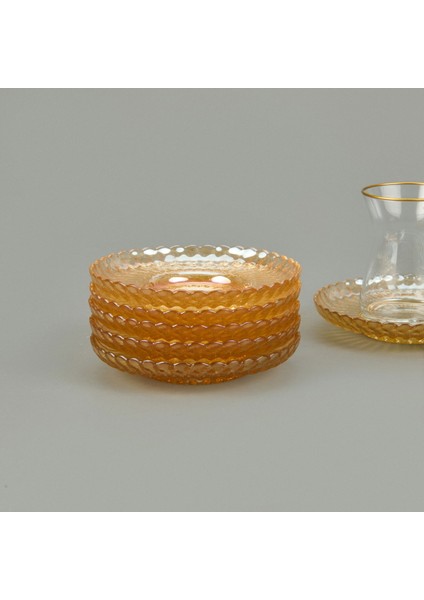 Anafor 6'lı Çay Tabağı - Altın - 12 cm