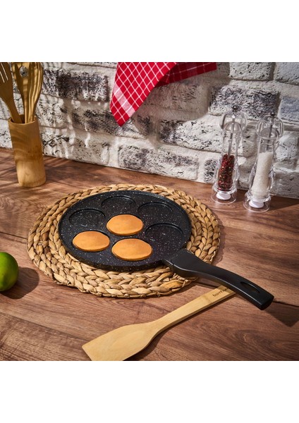 Emojili Pankek Tavası - Gri - 26 cm