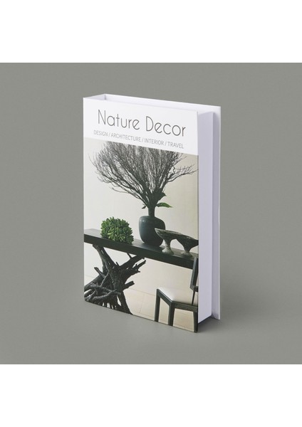 Nature Decor Dekoratif Kutu - Beyaz / Siyah - 27 cm