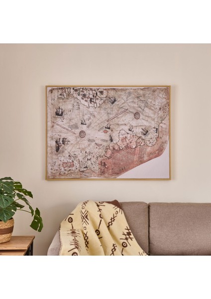 Piri Reis Tablo - Açık Kahverengi - 120X90 cm fiyatları